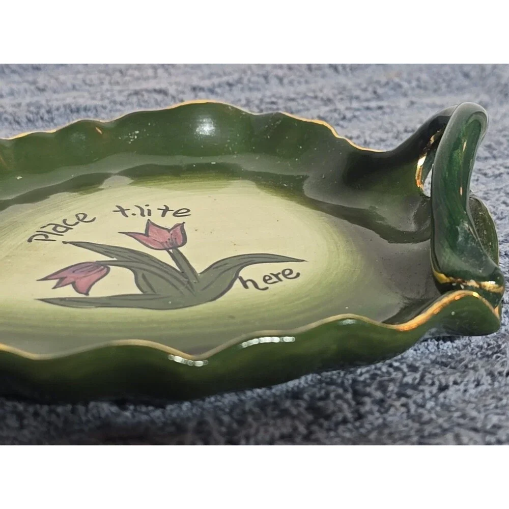 2003 Blue Sky Place t lite here Leaf Tray Candle Holer 7x5.5